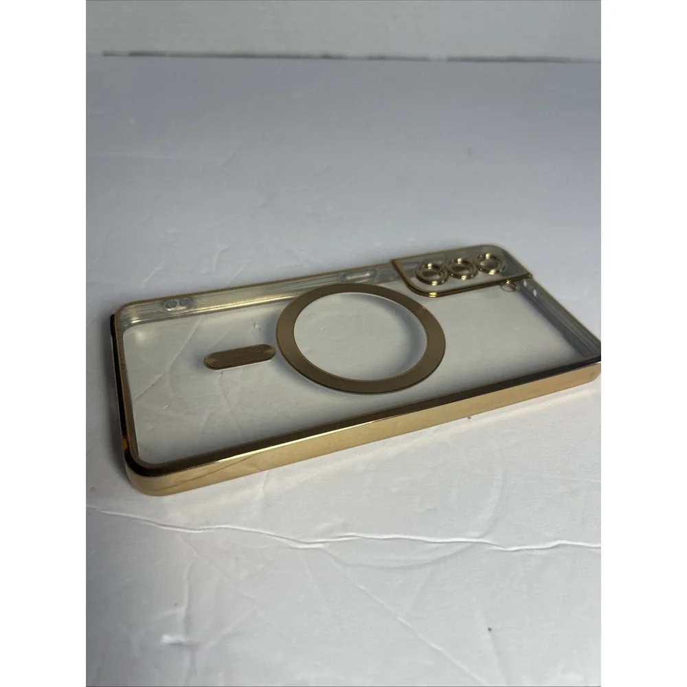 Clear And Gold Case Samsung Galaxy S26 Ultra S25 S24 S23 S22